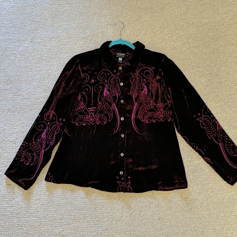 Plum velvet Citron top